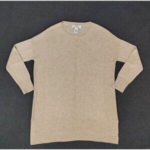 Magaschoni Women's Cashmere Blend Sweater Sz (XS) Beige Crew Neck Minimalist